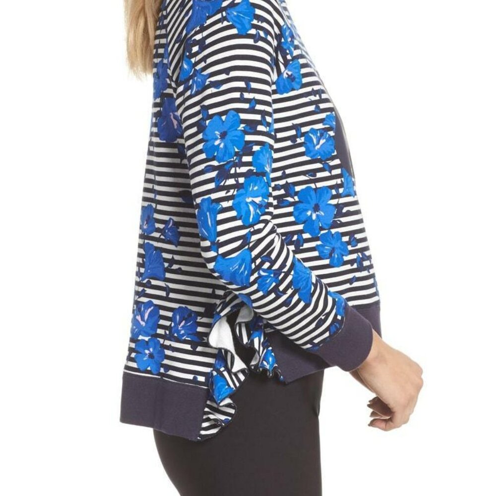 Kate Spade Floral Striped Spade Logo Sweatshirt Size XL - Picture 3 of 13